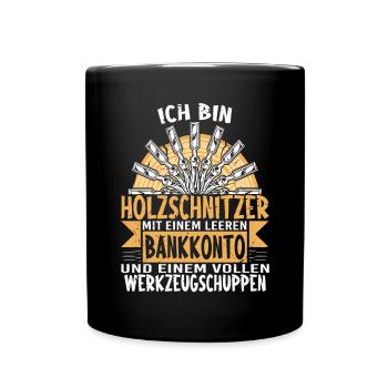 Holzschnitzer Holzschnitzerei - Tasse einfarbig - Schwarz - Vorne