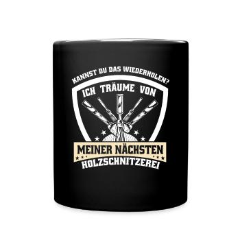 Holzschnitzer Holzschnitzerei - Tasse einfarbig - Schwarz - Vorne