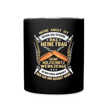 Holzschnitzer Holzschnitzerei - Tasse einfarbig - Schwarz - Vorne
