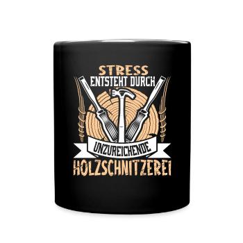 Holzschnitzer Holzschnitzerei - Tasse einfarbig - Schwarz - Vorne