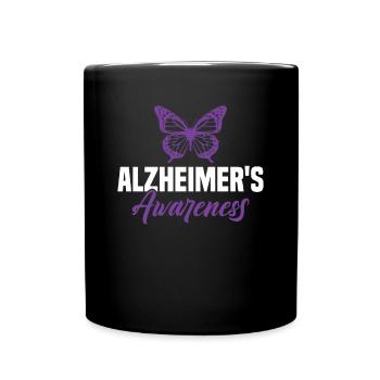 Alzheimer's Awareness Butterfly - Alzheimer's Dementia - Full Colour Mug - black - Front