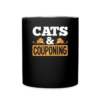 Lustiges Extrem Couponing Coupon Geschenk - Tasse einfarbig - Schwarz - Vorne