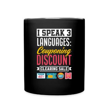 Lustiges Extrem Couponing Coupon Geschenk - Tasse einfarbig - Schwarz - Vorne