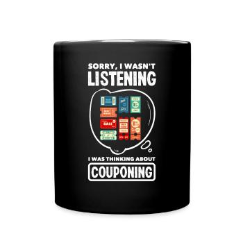 Lustiges Extrem Couponing Coupon Geschenk - Tasse einfarbig - Schwarz - Vorne