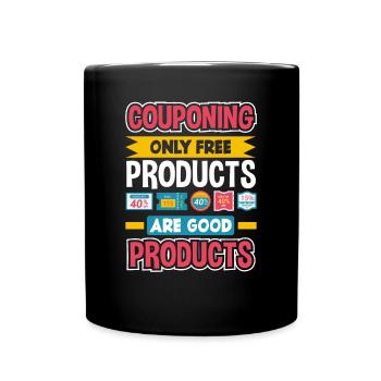 Lustiges Extrem Couponing Coupon Geschenk - Tasse einfarbig - Schwarz - Vorne