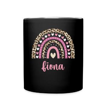 Fiona Regenbogen Name Geburtstag Fiona - Tasse einfarbig - Schwarz - Vorne