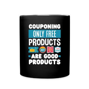 Lustiges Extrem Couponing Coupon Geschenk - Tasse einfarbig - Schwarz - Vorne