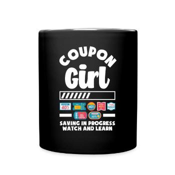 Lustiges Extrem Couponing Coupon Geschenk - Tasse einfarbig - Schwarz - Vorne