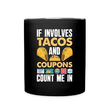Lustiges Extrem Couponing Coupon Geschenk - Tasse einfarbig - Schwarz - Vorne