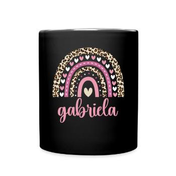 Gabriela Regenbogen Name Geburtstag Gabriela - Tasse einfarbig - Schwarz - Vorne