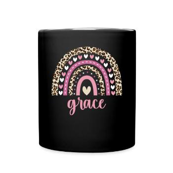 Grace Regenbogen Name Geburtstag Grace - Tasse einfarbig - Schwarz - Vorne