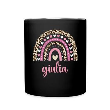 Giulia Regenbogen Name Geburtstag Giulia - Tasse einfarbig - Schwarz - Vorne