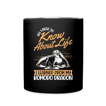 Komodowaran Komododrache Waran - Tasse einfarbig - Schwarz - Vorne