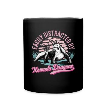 Komodowaran Komododrache Waran - Tasse einfarbig - Schwarz - Vorne
