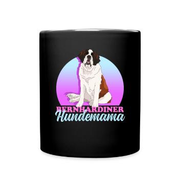 Bernhardiner Hundemama St. Bernhardshund Geschenk - Tasse einfarbig - Schwarz - Vorne