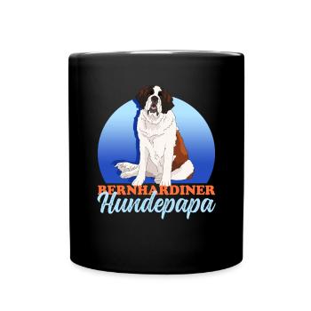 Bernhardiner Hundepapa St. Bernhardshund Geschenk - Tasse einfarbig - Schwarz - Vorne