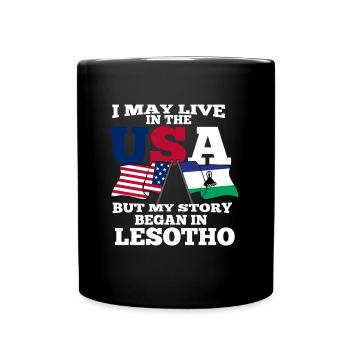 Lesotho Amerika Usa - Tasse einfarbig - Schwarz - Vorne