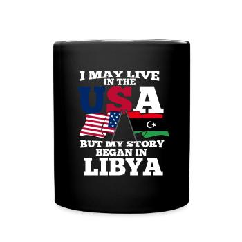 Libya Amerika Usa Geschenk - Tasse einfarbig - Schwarz - Vorne