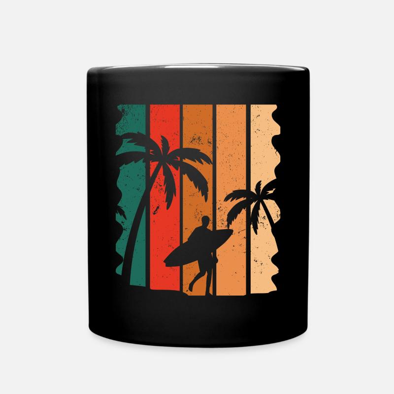 Vintage Surfer Retro Surfing Beach Surf - Tasse einfarbig - Schwarz
