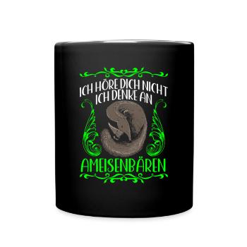 Ich denke an Ameisenbär Ameisenfresser - Tasse einfarbig - Schwarz - Vorne