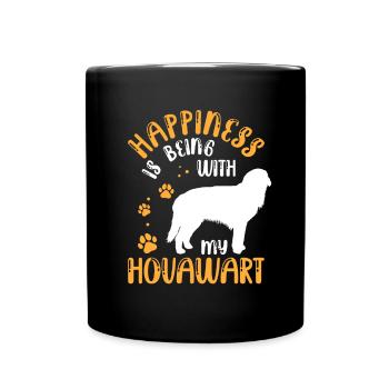 Hovawart macht glücklich Derber Bauernhund - Tasse einfarbig - Schwarz - Vorne