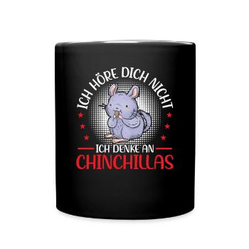Denke an Chinchilla Nagetier Wollmaus - Tasse einfarbig - Schwarz - Vorne