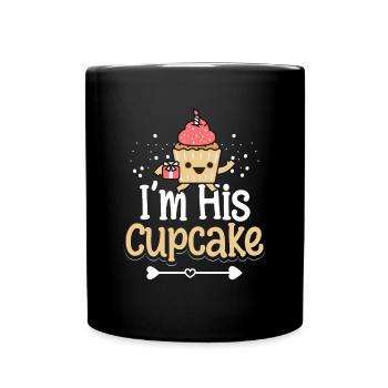I'm His Cupcake Baking Pastry Chef Cute Baker - Full Colour Mug - black - Front