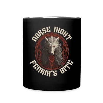 Fenrir Wolf Viking Norse Norsemen Odins Wolf - Full Colour Mug - black - Front