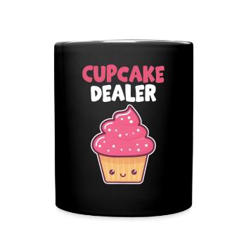 Cute Cupcake Dealer Pastry Chef Baking Baker - Full Colour Mug - black - Front