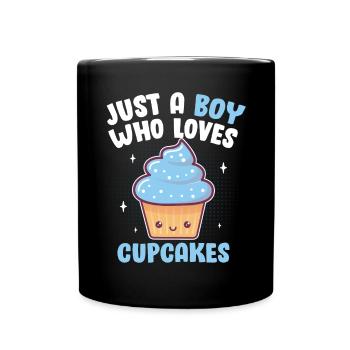 Juste un garçon qui aime les cupcakes Chef pâtissier Hommes Bleu - Mug uni - noir - Devant
