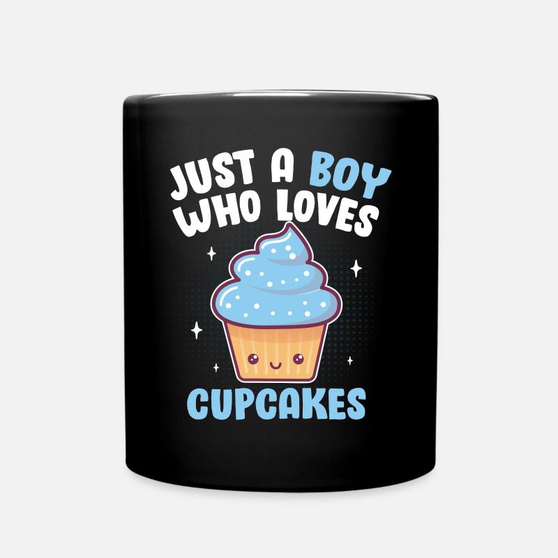 Just A Boy Who Loves Cupcakes Pastry Chef Men Blue - Tasse einfarbig - Schwarz