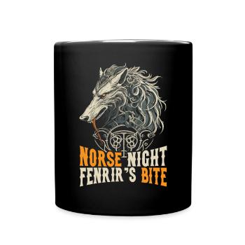 Fenrir Wolf Wikinger Nordisch Nordmänner Odins Wolf - Tasse einfarbig - Schwarz - Vorne