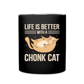 Kitty Fat Cat Lover Meme Kitten Meow Chonk Cat - Tasse einfarbig - Schwarz - Vorne