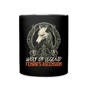 Fenrir Wolf Viking Norse Norsemen Odins Wolf - Full Colour Mug - black - Front