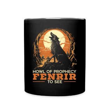 Fenrir Wolf Viking Norse Norsemen Odins Wolf - Full Colour Mug - black - Front