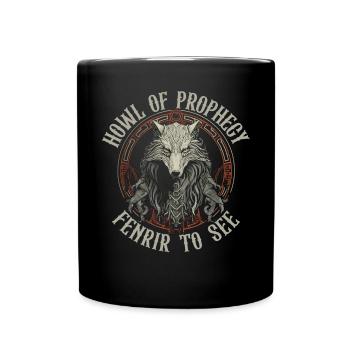 Fenrir Wolf Viking Norse Norsemen Odins Wolf - Full Colour Mug - black - Front
