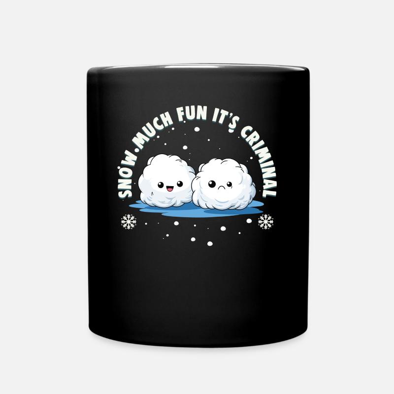 Snowball Fight Crew - Snow much fun it's criminal - Full Colour Mug - black