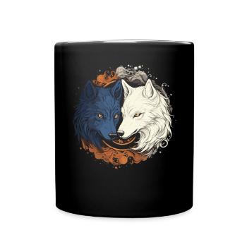 Fenrir Wolf Viking Norse Norsemen Odins Wolf - Full Colour Mug - black - Front