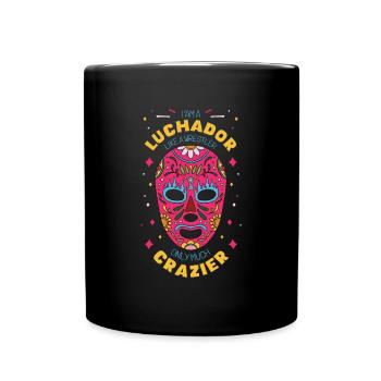 Mexican Wrestling Wrestler Lucha Libre Mask - Full Colour Mug - black - Front