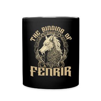 Fenrir Wolf Viking Norse Norsemen Odins Wolf - Full Colour Mug - black - Front