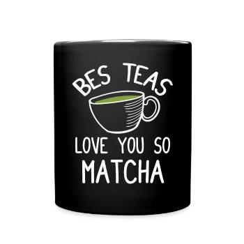 Grüntee-Liebhaber Japanischer Matcha-Latte-Drink - Tasse einfarbig - Schwarz - Vorne