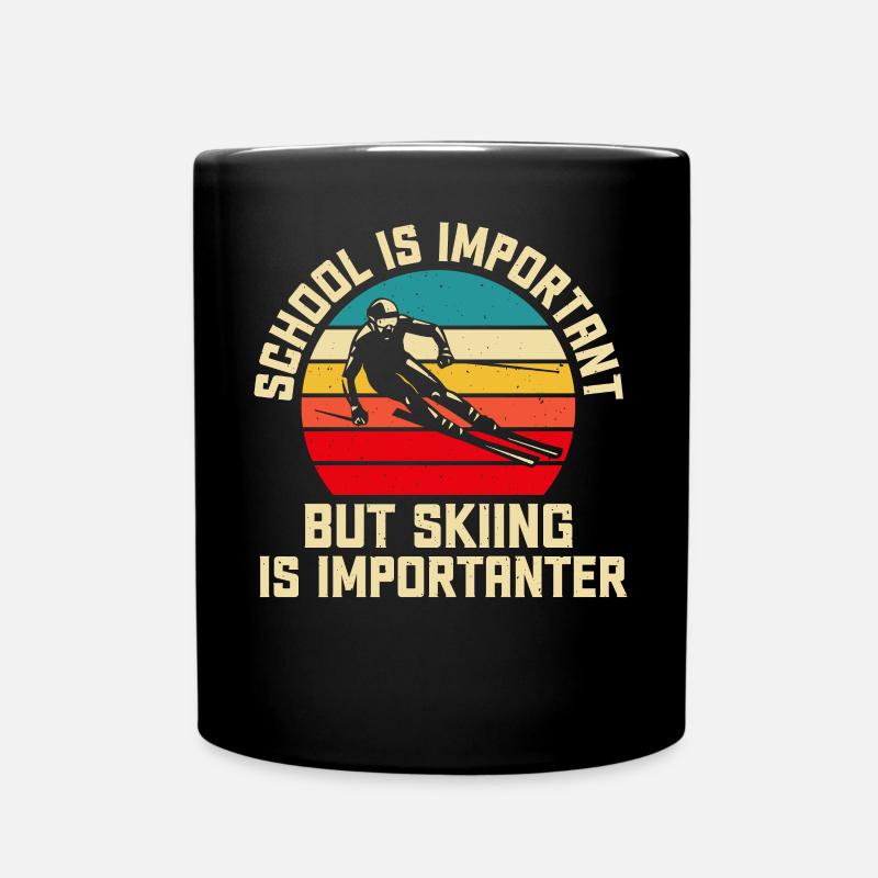 Ski Skifahren Skifahrer - Tasse einfarbig - Schwarz