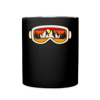 Skibrille Berge Natur - Tasse einfarbig - Schwarz - Vorne