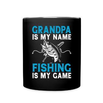 Opa Angeln Angler Fischen - Tasse einfarbig - Schwarz - Vorne