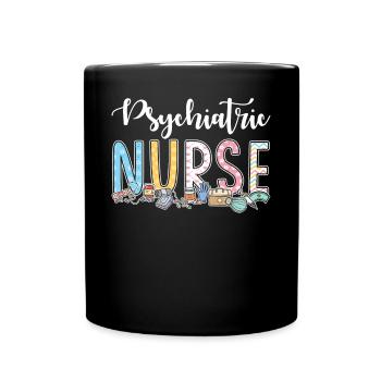 Idée cadeau pour les infirmières psychiatriques - Mug uni - noir - Devant