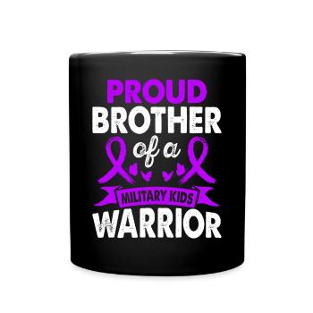 Brother Of Military Children Warrior Consciousness Purple - Full Colour Mug - black - Front