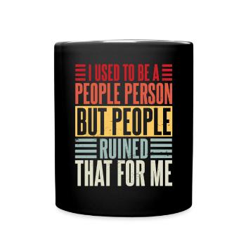 Retro Ich Früher war ich ein geselliger Mensch - Tasse einfarbig - Schwarz - Vorne