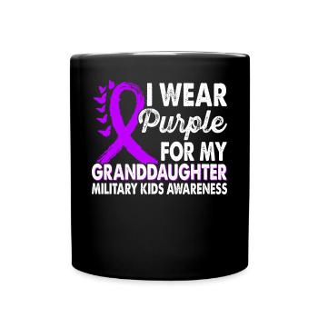 Portez du violet pour la petite-fille Mois de la conscience - Mug uni - noir - Devant