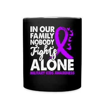 No one fights alone military children's consciousness - Full Colour Mug - black - Front