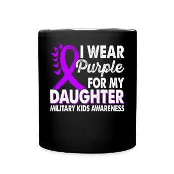Portez du violet pour le Mois de la sensibilisation - Mug uni - noir - Devant